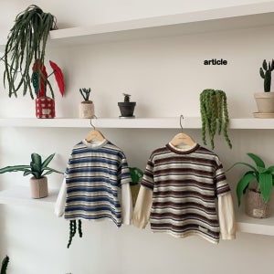 아티클 그리드 이중티 [블루 브라운]