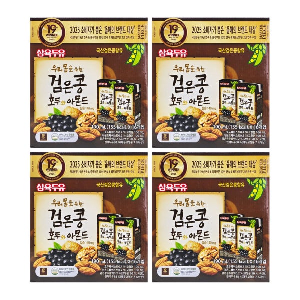 삼육식품 삼육두유 검은콩 호두 아몬드 190ml, 64개