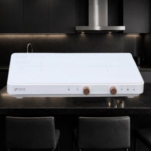 키친아트 2구 인덕션/듀얼 전기레인지 IH가열/화이트 인테리어/사무실 1인가구 전기버너