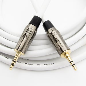 HDTOP 국산 메탈 3.5 스테레오 AUX 케이블 화이트 40M HT-TP3216