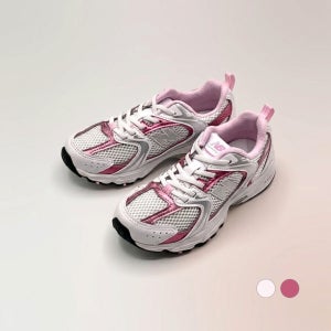 뉴발란스 키즈 530 와이드 운동화 밴딩끈 발볼 넓은 신발 화이트핑크