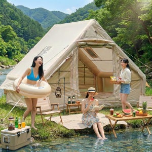 가벼운 에어텐트 4인용 6.3평 5분 피칭가능