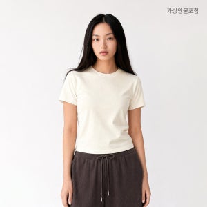 [슈퍼적립][코튼스판] 스파오 세미 크롭 슬림 반팔티 SPRWG25G01
