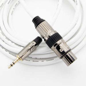 HDTOP 국산 메탈 3.5스테레오 XLR암 마이크 케이블 화이트 1M HT-TP3248