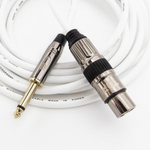 HDTOP 국산 메탈 5.5모노 XLR암 마이크 케이블 화이트 40M HT-TP3317