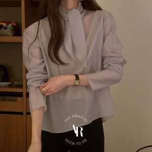 반목블라우스 레이온블라우스 봄신상 사색 하객룩 스파프 타이