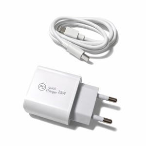 H&S 초고속 휴대폰 충전기 25W C타입 케이블 세트 GaN 화이트