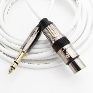 HDTOP 국산 메탈 5.5스테레오 XLR암 마이크케이블 화이트 50M HT-TP3362