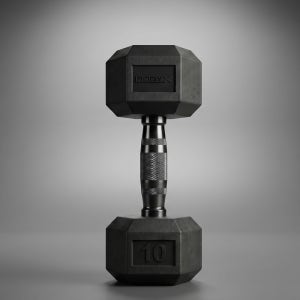 바디엑스 육각 아령 고무 블랙 덤벨 10kg