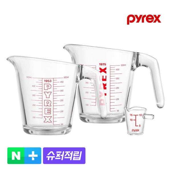 [10% 추가적립] 파이렉스 110주년 3P 세트(계량컵 500ml 2P+15ml 1P)