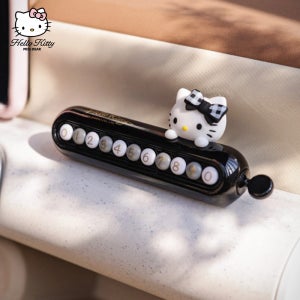 헬로키티 블랙 차량 듀얼 주차번호판 2중 임시연락처 귀여운 자동차 꾸미기 용품 피규어