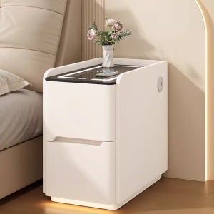 초슬림 스마트 협탁 무선충전 수납장 틈새 미니 원목 가구 완제품