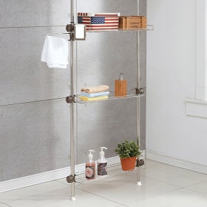 다용도 거실 정리 선반 가정용 스테인리스 선반 좁은 공간 3단