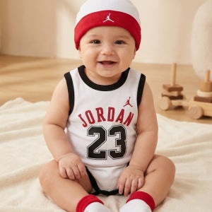 나이키 조던 베이비 우주복 3종 선물세트 신생아 바디수트 모자 양말