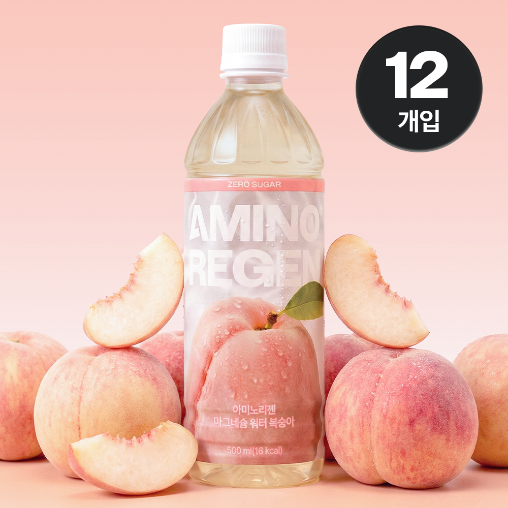 마그네슘워터 복숭아맛 글루콘산 액상 제로슈거 비타민 500ml 12개입, 1개