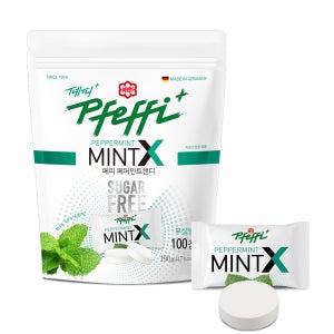 [리필 100정] 페피 민트X 무설탕 캔디 독일산 낱개포장 페퍼민트, 190g, 1개