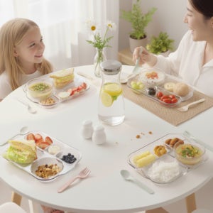 국산 트라이탄 다이어트 식판 예쁜 어린이 성인 식판 가정용 어른 어린이집 깊은 5구