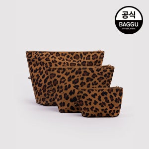 BAGGU 바쿠 고 파우치 세트 레오파드