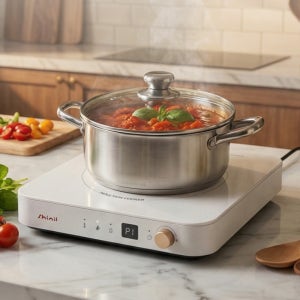 [26년형] 신일 인덕션 1구 전기레인지 휴대용 원룸 캠핑 전기렌지 화이트