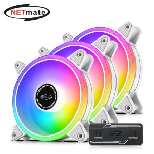 넷메이트 ARGB PWM 120mm 쿨링팬 화이트 3팩 NM-DPI0766
