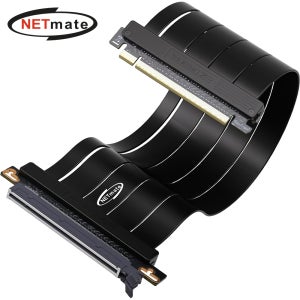 넷메이트 PCIE 5.0 180도 라이저 케이블 300mm 블랙 NM-DPC2476