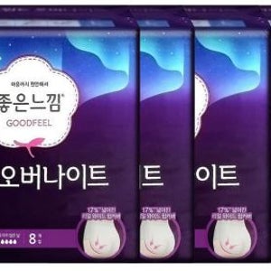 소중한 나를 위해 좋은느낌 입는오버나이트 생리대 대형, 8개입, 4팩