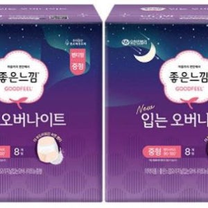 소중한 나를 위해 좋은느낌 입는오버나이트 생리대 중형, 8개입, 2팩