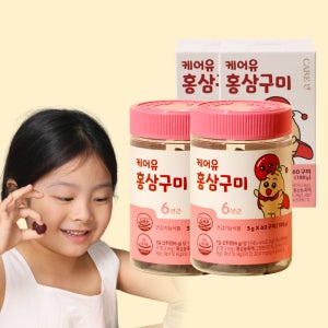 케어유 홍삼 구미 어린이 키즈 유아 젤리 60구미, 2개