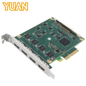 강원전자 YUAN 4채널 캡처카드 PCIE HDMI 영상 녹화 편집장치 YPC73