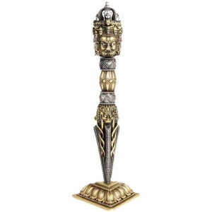 금강저 펜던트 불교 장식 티베트 퇴마 순동 16cm 받침 포함