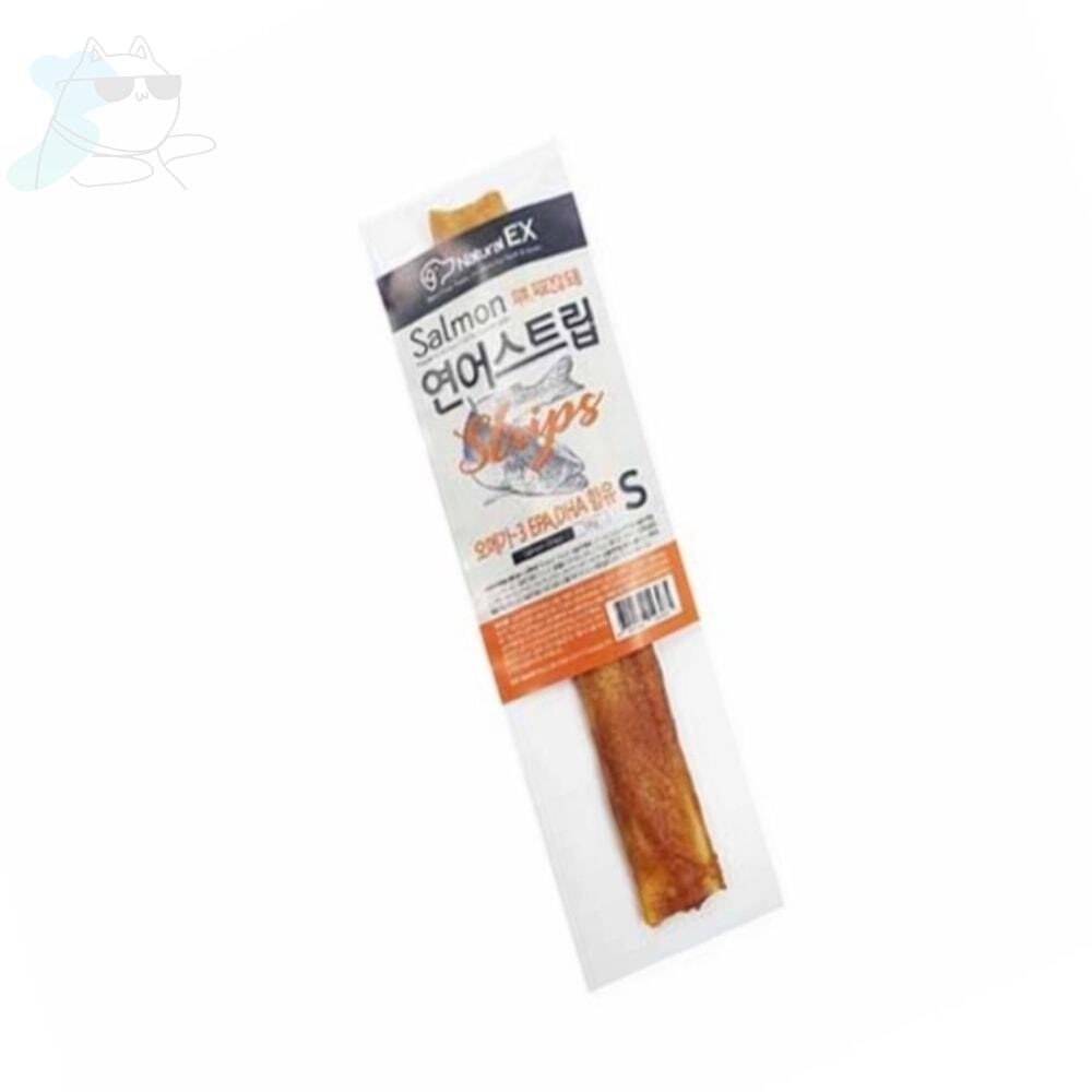 무지스토어 네츄럴EX 연어츄스<b>트립</b>S 1P 강아지치석제거 강아지연어간식