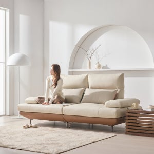 더뉴폼 아멜리 천연가죽 듀얼 스윙소파 가죽소파 투톤, 3인용