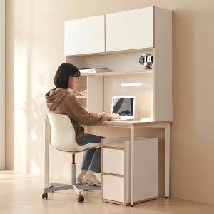 전면책상 1200 책상책장 세트 서재 철제 데스크 고등학생 4단