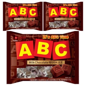 롯데 ABC초콜릿 ABC 초코 72g x 3개
