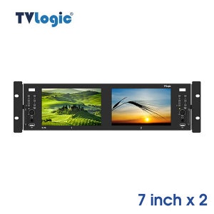 티비로직 R-7D 7인치X2 FULL HD LCD 랙 모니터 12G-SDI TV Logic