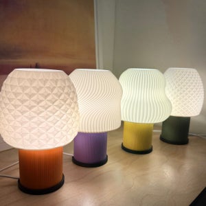 미드센추리 모던 버섯 무드등 3D프린팅 오브제 단스탠드 취침등 (이케아 E14 전선 포함)