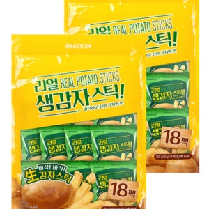 스낵24 리얼생감자스틱 포테이토스낵 360g, 2개