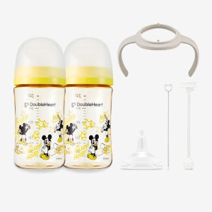 [라운지 전용] 디즈니 이유실감 스타트 세트(클래식미키 240ml 트윈팩+핸들1+빨대꼭지1+추빨대& 브러시1)