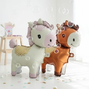 귀여운 조랑말 입체 호일 풍선 생일 파티 장식