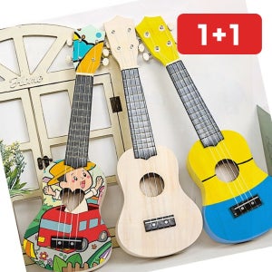 DIY악기 우쿨렐레 DIY 만들기세트 물감 붓포함 전통악기 현악기 (1+1)