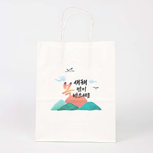 설날쇼핑백 설선물포장 새해 종이가방 10매입 신년 명절 종이백 답례품 로고인쇄 주문제작
