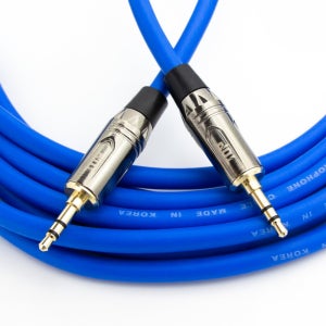 HDTOP 국산 메탈 3.5 스테레오 AUX 케이블 블루 40M HT-TP3707