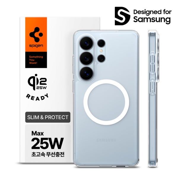 Qi2 25W 인증 슈피겐 갤럭시 맥세이프 케이스 에어스킨하이브리드맥핏