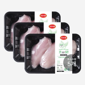 [3EA ~] 한강식품 국내산 갓잡은 무항생제닭 가슴살 400g (냉장)