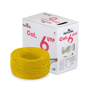 동일전선 황색 CAT6 UTP케이블 300M 옐로우 박스 기가 인터넷선 랜선 케이블 제작