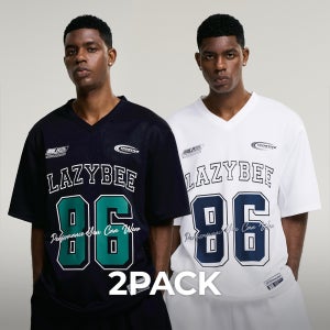 [2PACK] 남자 여성 매쉬 럭비져지 오버핏 반팔 헬스복 운동복 짐웨어 공용