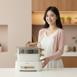 클린에라x코슬리 전기냄비 전골용 멀티쿠커 전골냄비 전기찜기 멀티 라면포트 6L