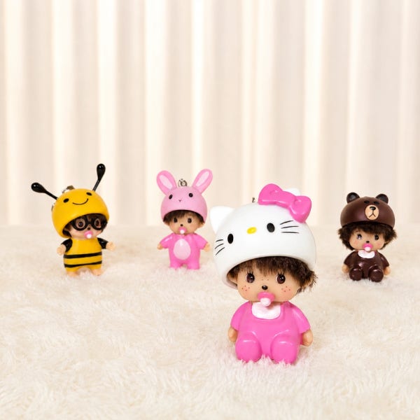 베이비 몬치치 키링인형 베베치치 헬로키티 몬치치 미니 명품 자동차 가방 귀여운 캐릭터 키링