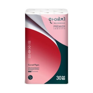 한예지 고평량 프리미어 화장지 3겹 30M 30롤 2개 1팩