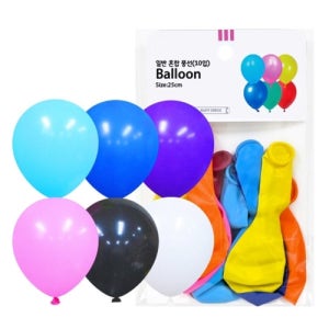 파티클럽 25CM 일반풍선 색상혼합 10입 (BB05) 생일풍선 1봉